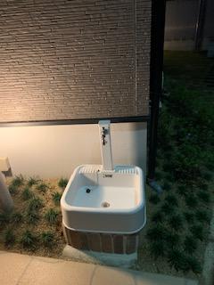 庭　ペットの洗い場です。