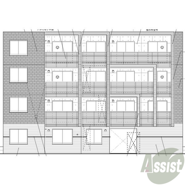 建物外観　外観予想パース　札幌市白石区菊水「仮）菊水１－４ＭＳ」
