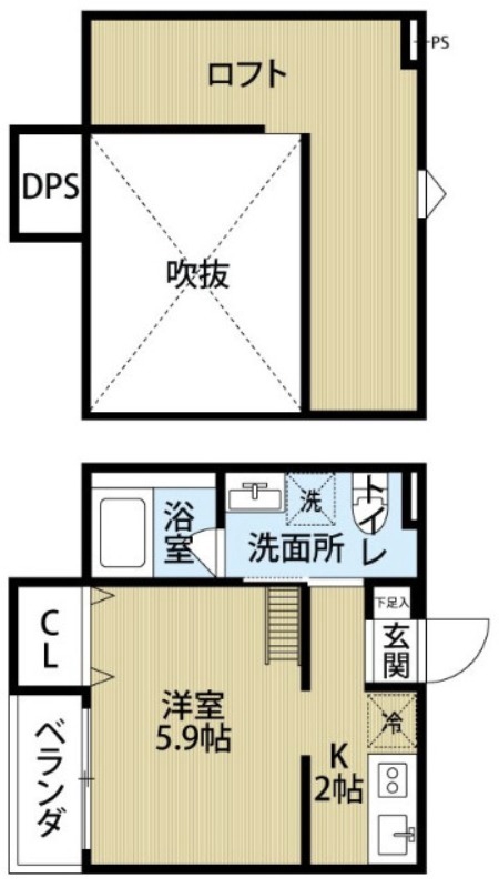 南海高野線 萩原天神駅 徒歩2分 2階建 築13年の間取り写真