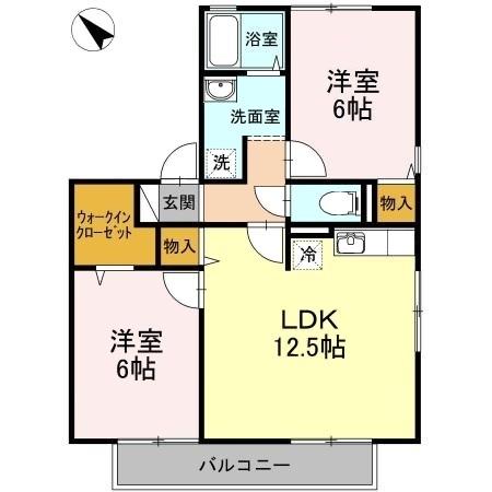 シャルムi B棟の間取り写真