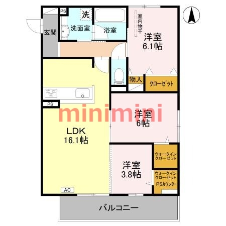 ＪＲ東海道本線 千里丘駅 徒歩9分 3階建 築1年の間取り写真