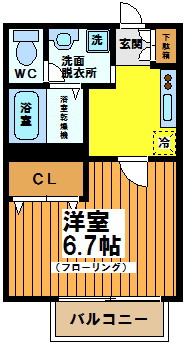 京王井の頭線 東松原駅 徒歩6分 2階建 築21年の間取り写真