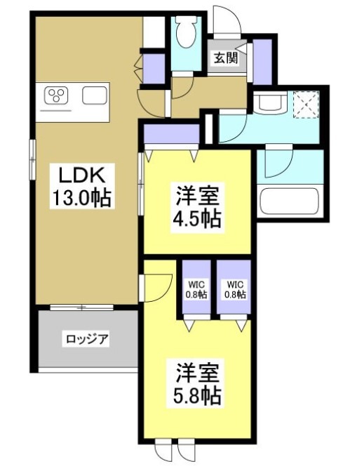 遠州鉄道 新浜松駅 徒歩9分 4階建 築1年の間取り写真