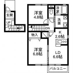 【前橋市下小出町のアパートの間取り】