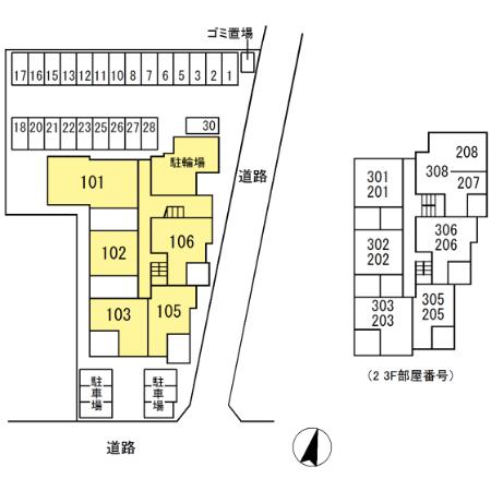 【ＤＬ　グレイスコートヤマト[都市型レジデンスD-ROOM]の駐車場】