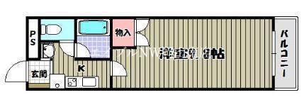 玉野市田井のマンションの間取り