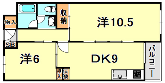 夢野ハイタウン１号棟の間取り