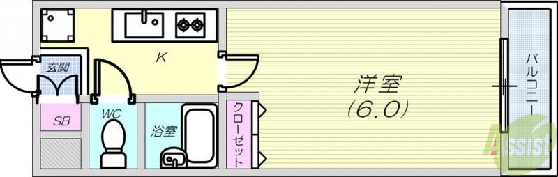 神戸市灘区桜口町のマンションの間取り