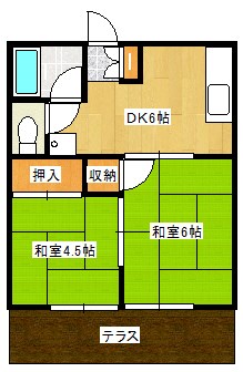 ロイヤルハイツＡ金杉の間取り