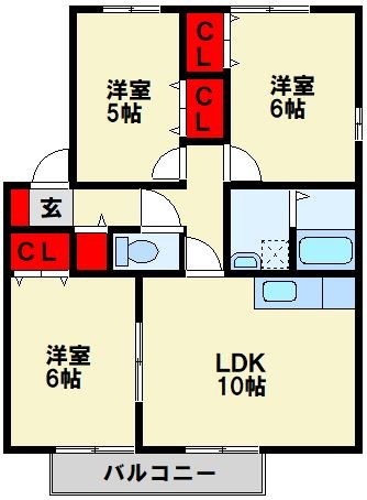 【アルカディア野間 B棟の間取り】