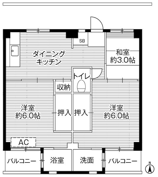 ビレッジハウス小比企6号棟の間取り