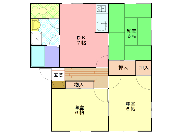 長野市大字上駒沢のアパートの間取り