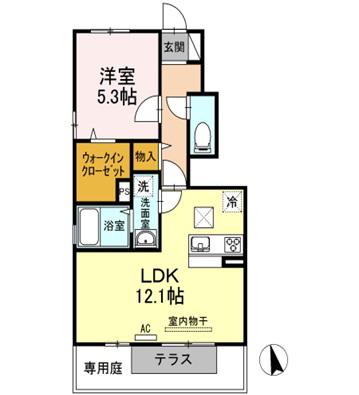 高松市屋島西町のアパートの間取り