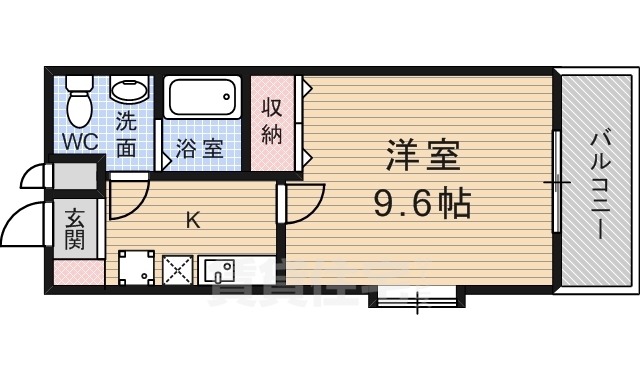 京都市伏見区京町南８丁目のマンションの間取り