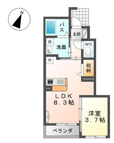 廿日市市大野のアパートの間取り