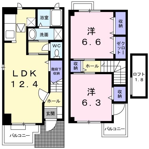 浜松市中央区篠原町のアパートの間取り