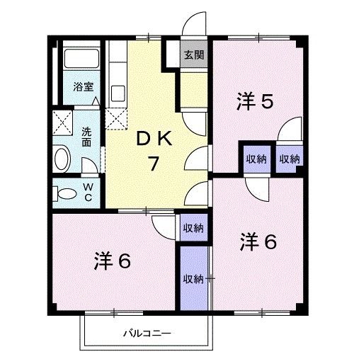 岩国市中津町のアパートの間取り