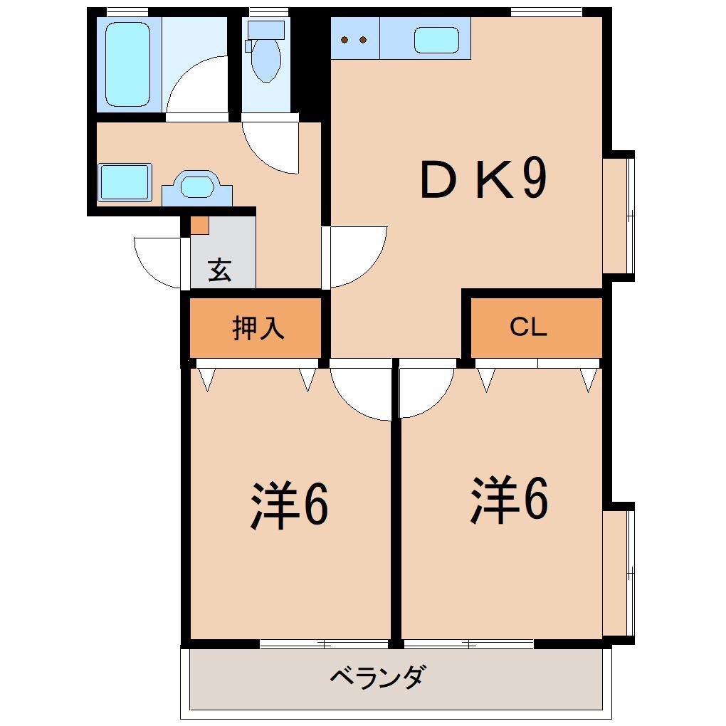 西大フラットの間取り