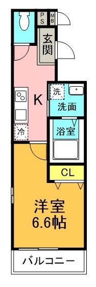 西宮市鳴尾町のアパートの間取り