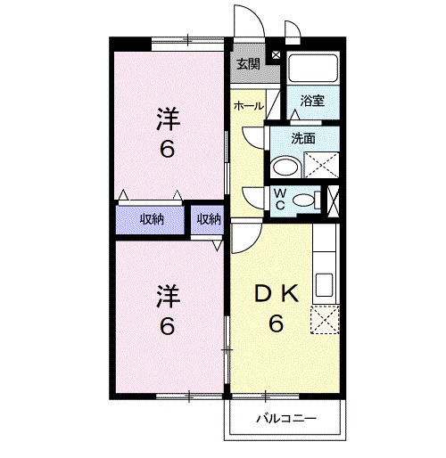 松江市東出雲町揖屋のアパートの間取り