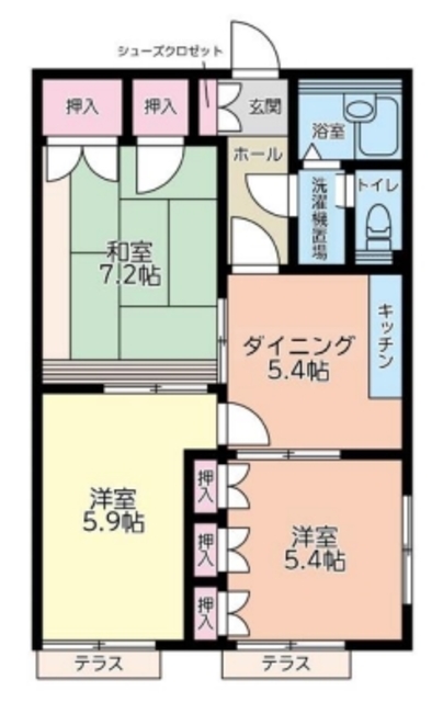 五香ハイツの間取り