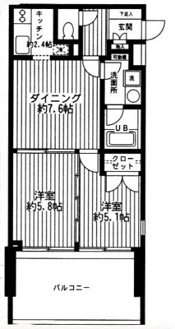 稲城市平尾のマンションの間取り