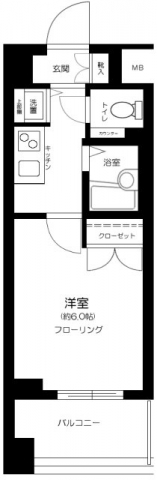 【港区東麻布のマンションの間取り】