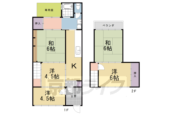 大宮坊門町貸家の間取り