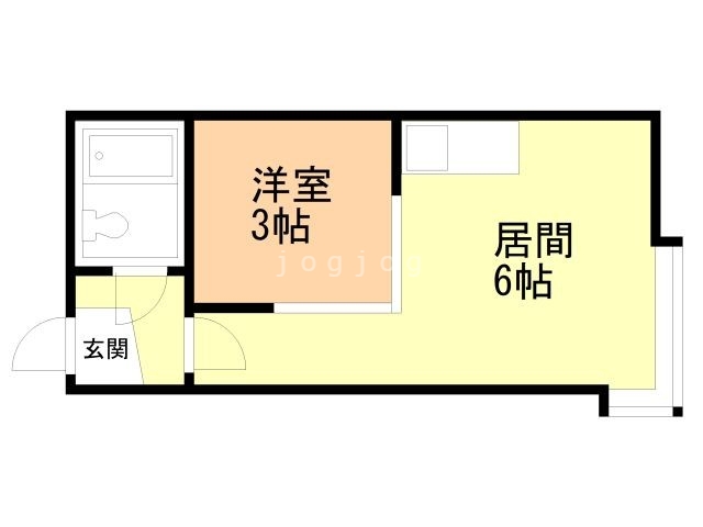 札幌市西区八軒二条東のアパートの間取り