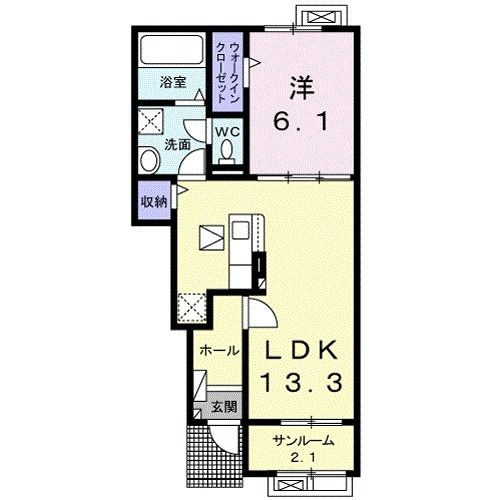 三沢市下久保のアパートの間取り