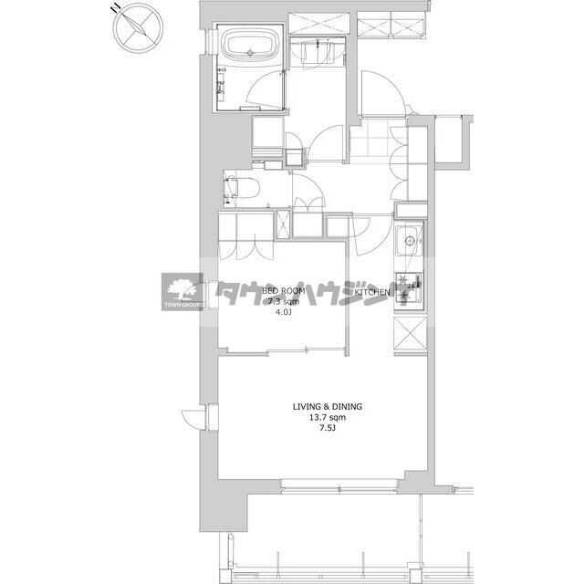 中央区日本橋箱崎町のマンションの間取り