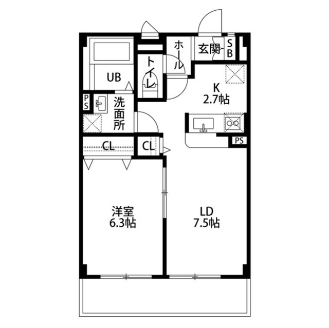 【アンプルールフェール　ボルドゥルーIの間取り】