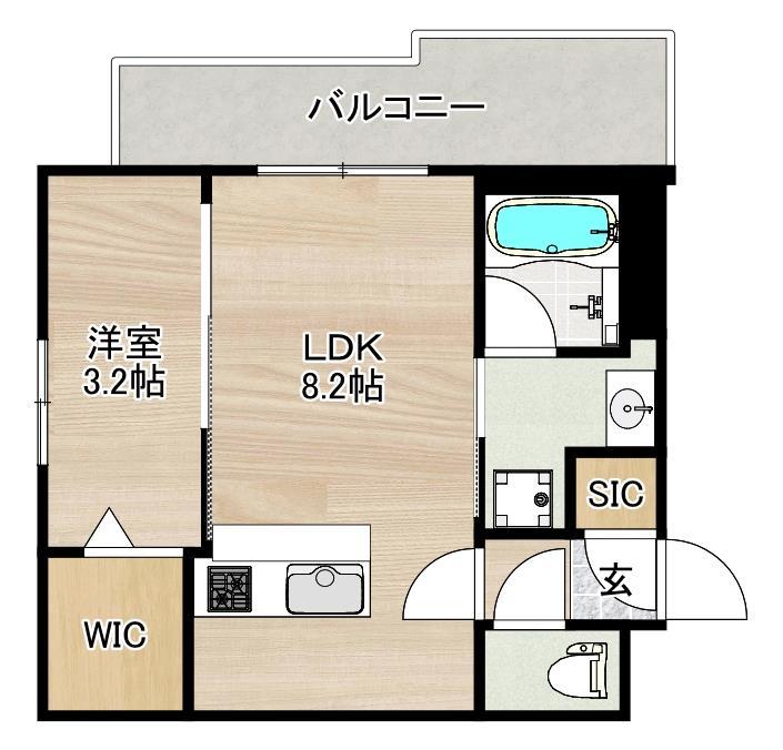 福岡市西区姪の浜のマンションの間取り