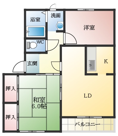 松原市新堂のアパートの間取り