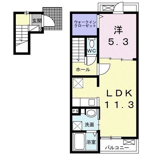 高松市屋島西町のアパートの間取り