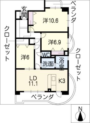 シャンティ滝川の間取り