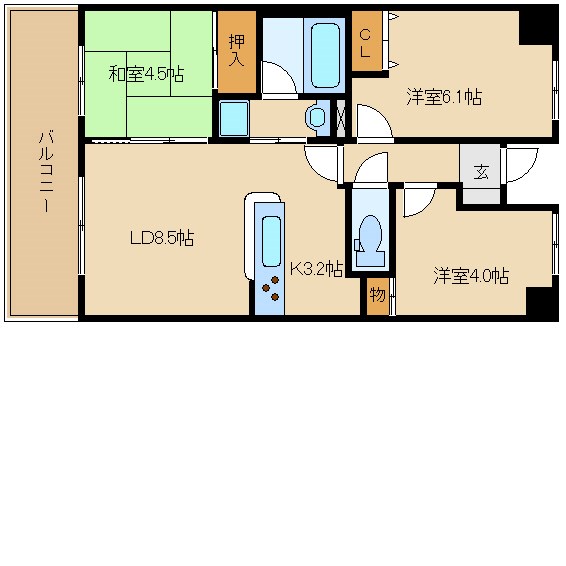 尼崎市昭和通のマンションの間取り