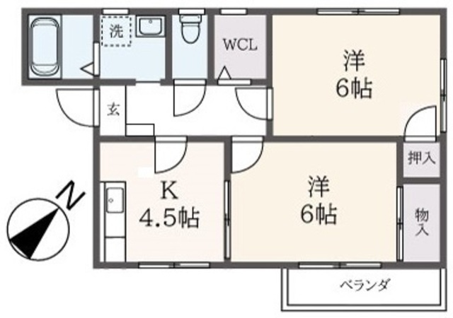 調布市東つつじケ丘のアパートの間取り