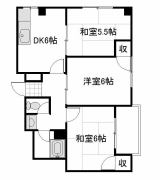 岡山市南区福富中のマンションの間取り