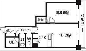 札幌市中央区南九条西のマンションの間取り