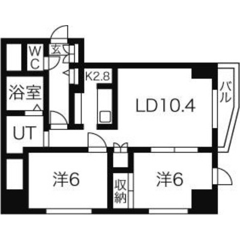 札幌市中央区南十五条西のマンションの間取り