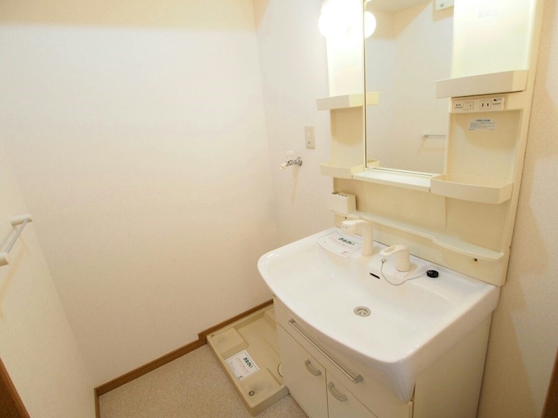 洗面設備　シャワー付きの独立洗面台で快適です。