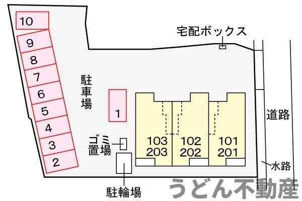 駐車場　うどん県のお部屋探しはうどん不動産へ うどんちゃんとLINE