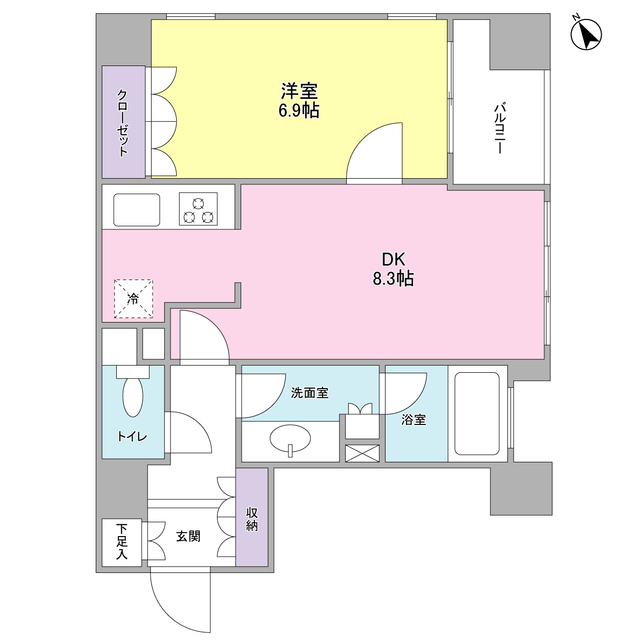 東京メトロ有楽町線 新富町駅 徒歩4分 12階建 築22年の間取り写真