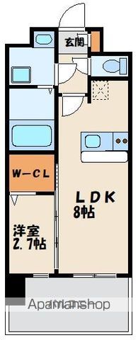 西鉄貝塚線 香椎宮前駅 徒歩1分 15階建 築7年の間取り写真