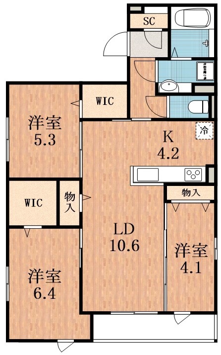 地下鉄御堂筋線 西田辺駅 徒歩12分 3階建 築4年の間取り写真