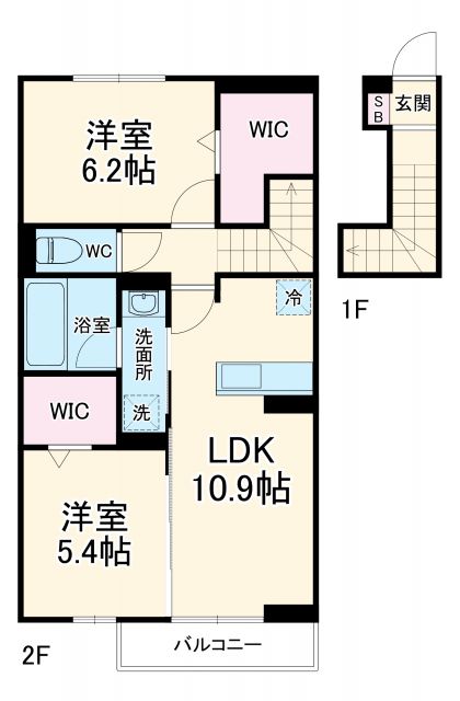 高谷3丁目DーROOMの間取り写真