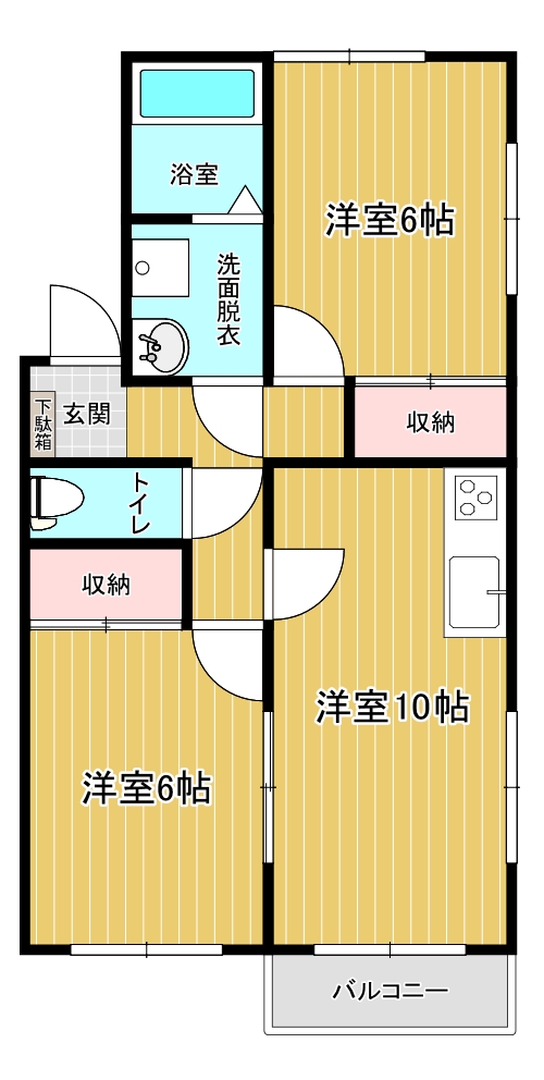 宇都宮市細谷町のアパートの間取り