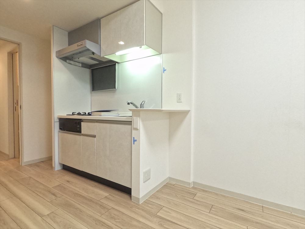 キッチン　コンパクトなキッチンで掃除もラクラク