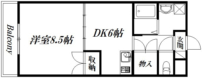 静岡県浜松市中央区大平台３（マンション）の賃貸物件の間取り
